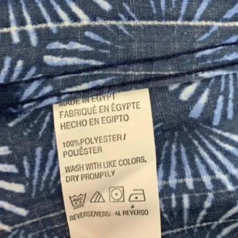 Van Heusen Poly Tropical Print Shirt Sunburst Men's Size S - Picture 7 of 10